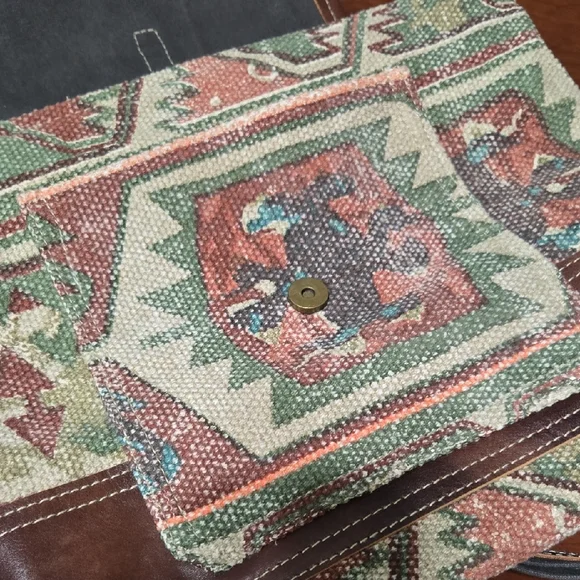 Myra Bag Brown and White Patterned Handbag - Picture 4 of 6